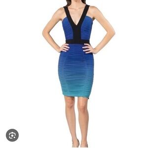 Dress the Population Ashlyn Dress - Blue Teal and Black